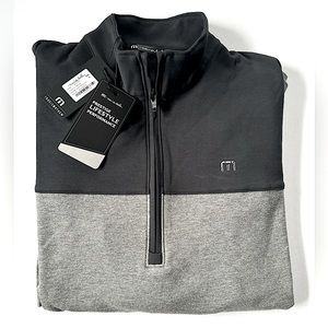 Travis Mathew Pullover, Riot Act, Heather Black, 1/2 Zip, Small, NWT